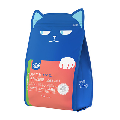 wowo冻干猫粮三鲜海苔1.5kg