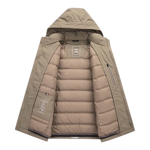 一衣多穿X鹅绒服-梦特娇男士连帽防风羽绒服可拆内胆易打理外套Z