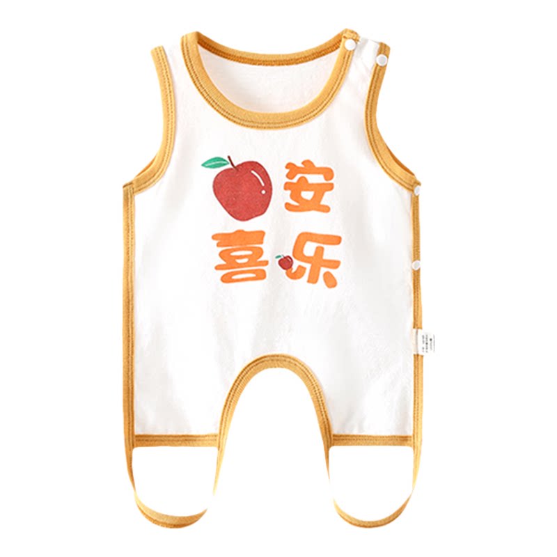 婴儿肚兜护肚纯棉夏季薄款宝宝护肚脐肚围新生婴幼吊带包屁连体衣