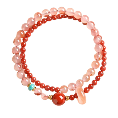 【普陀山直发】天然保山南红手串官方正品冰飘红玛瑙手链生日礼物