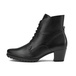 Gabor德国嘉步56605靴子 时尚纯色光面通勤休闲系带时装靴