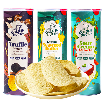 新加坡金鸭GOLDENDUCK酸奶油辣酱香脆薯片125g罐装进口追剧零食