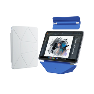 闪魔2025新款iPadAir7Pro11英寸磁吸双面夹壳适用苹果mini6增高支架4保护套轻薄便携笔槽搭扣全包3平板电脑.9