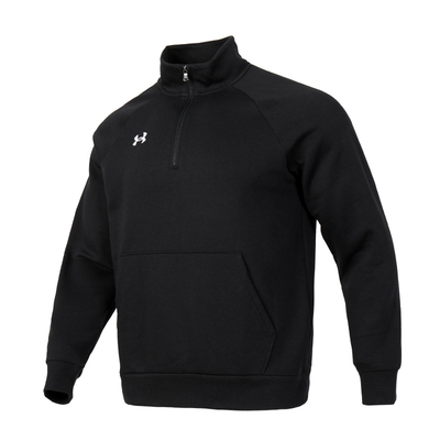 UA安德玛半拉链卫衣男秋季新款健身训练T恤黑色长袖套头衫运动服