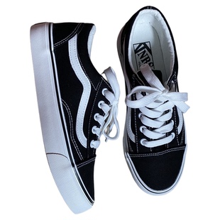 港味chic复古帆布鞋女2025四季青年纯色黑色ins网红百搭低帮板鞋