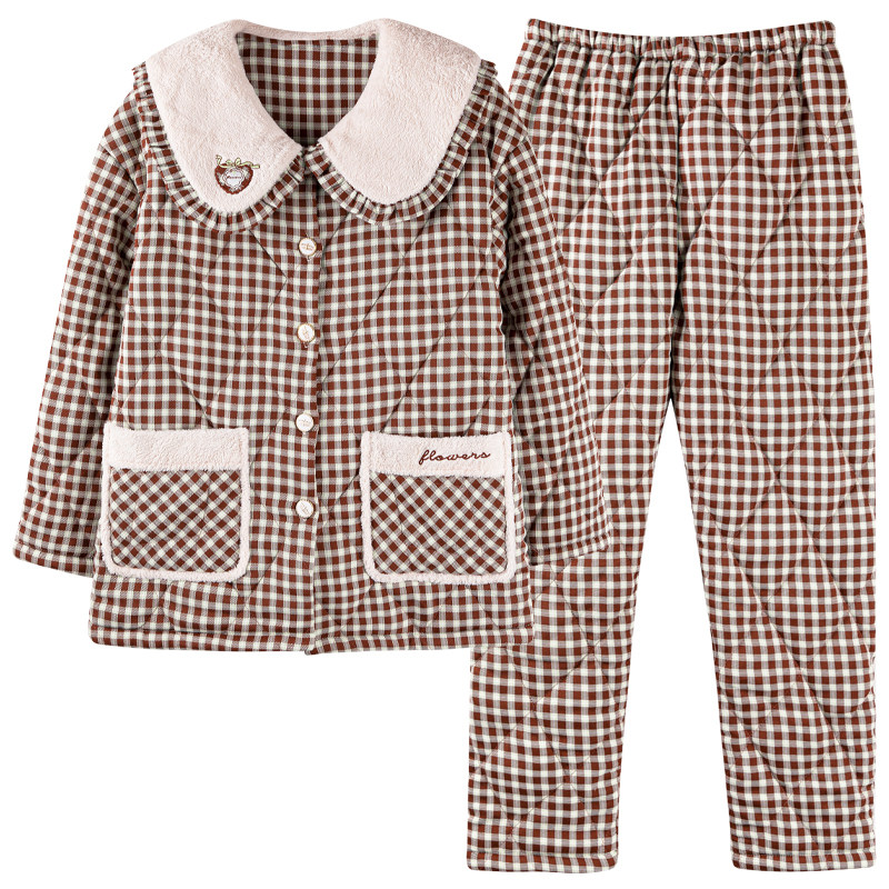 芬腾正品秋冬季夹棉女加厚家居服