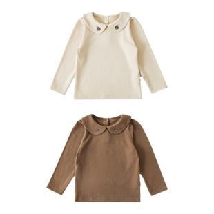 幼悠女童双面绒打底衫2025秋冬新款儿童刺绣娃娃领绵密软糯上衣潮