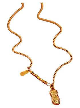 金色花生福牌转运珠项链轻奢小众