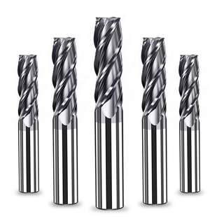 不锈钢专用铣刀钨钢4刃纳米涂层cnc数控刀具65度不锈钢立铣刀钨钢