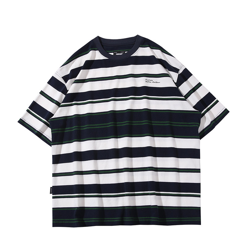 Procano24SS日系宽松条纹短袖TEE