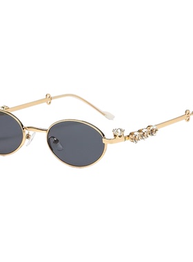 GM同款Jennie镶钻椭圆素颜眼镜