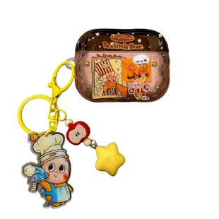 适用于苹果Airpodspro3代蓝牙耳机保护壳趣味卡通airpods4爆米花星星人airpodspro2保护壳防摔软壳ipods4透色