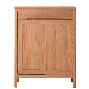 实木鞋柜北欧橡木原木收纳储物柜现代简约家用整装玄关柜实木鞋柜