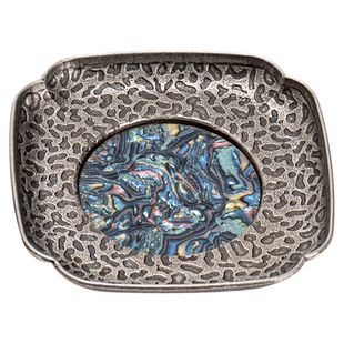 中式缎纹合金杯垫隔热茶杯托防滑金属茶碟复古做旧带收纳架组合装