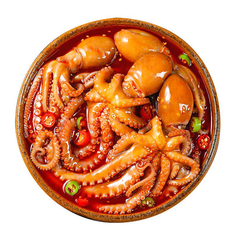 八爪鱼鱿鱼开罐即食熟食海鲜