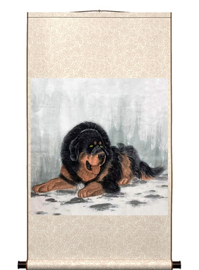 手绘藏獒传统画手绘定制国画
