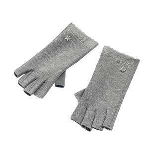 春秋薄款半指手套女开车驾驶骑行防滑露指手套秋冬季打字写字保暖