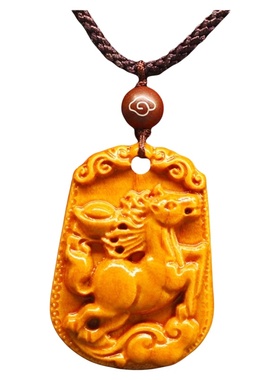 桃木生肖马吊坠属马上发财钥匙扣