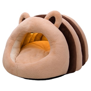 绅士小熊宠物冬天保暖猫窝狗窝可爱房子封闭式蒙古包猫咪安全感窝