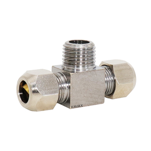 铜管8mm硬管直接头中间卡套螺纹三通快拧PB6-01/8-2/10-3/12-4