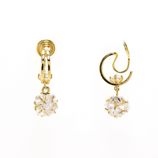 「星光锦簇」精致闪钻耳饰蚊香盘耳夹无耳洞耳环耳钉独特气质精致