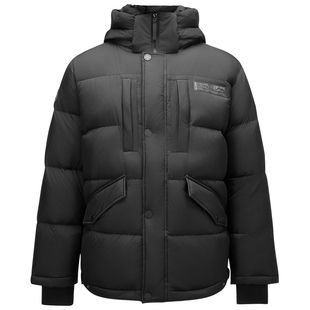 斯凯奇冬季男短款羽绒服外套保暖舒适连帽轻质柔软细腻上衣面包服