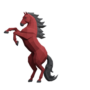 2026年丙午赤马年客厅商铺大型马匹纸艺壁挂装饰立体折纸纸纸模