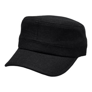 混麻简约透气百搭平顶帽男女时尚鸭舌帽显高颅顶可调节马术帽夏季