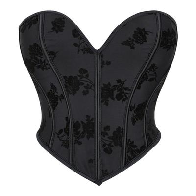 欧美聚拢黑色抹胸塑身上衣