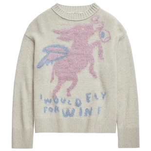 IIIVIVINIKO2025冬新款艺术家合作系列宽松嵌花毛衣女M540142662D