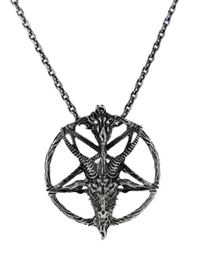 原创吊坠主师纯银羊头五芒星