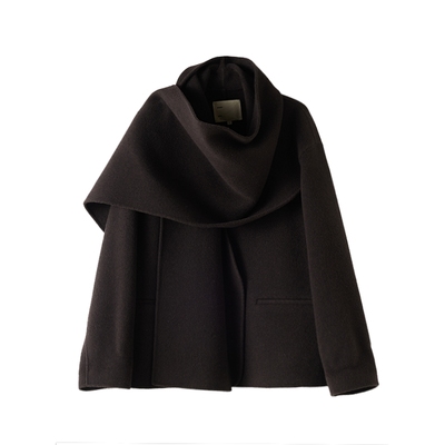 修饰比例AS短款摩登氛围感呢大衣