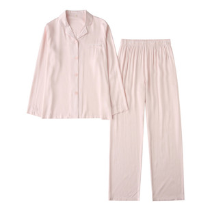 睡衣女情侣缎面春秋韩版贡缎人棉冰丝大码长袖套装棉绸男士家居服