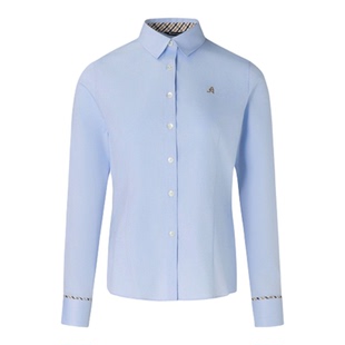 Aquascutum/雅格狮丹2026春夏新品女士商务休闲修身混纺长袖衬衫