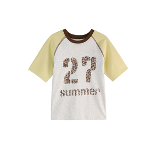 【27】夏季220g 精品赛罗棉撞色字母印花T恤