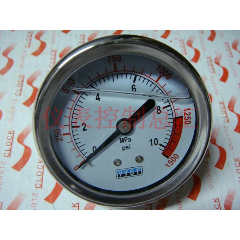 压力表  不锈钢壳压力表 纯净水用 YN60   0-10MPA(轴向)