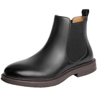 百丽男鞋黑伯爵加绒保暖马丁切尔西靴棉鞋厚底增高短靴A1690DD4