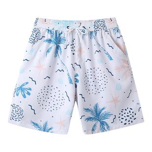 度假沙滩裤男速干宽松海边游泳裤泡温泉情侣短裤平角裤女花裤衩潮
