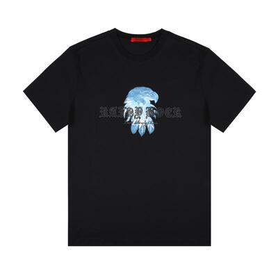 Raidy Boer/雷迪波尔男士夏季潮流烫钻微阔版型圆领短袖T恤男7606