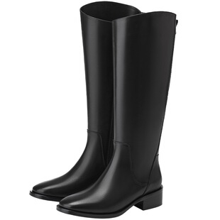 73hours女鞋长腿星人2025冬季新款长筒骑士靴女法式高筒瘦瘦靴子