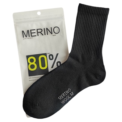 80%美利奴羊毛中筒袜吸湿排汗