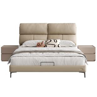 全友家居2026新款1.5m单人软包床主卧1米8双人储物收纳真皮大床