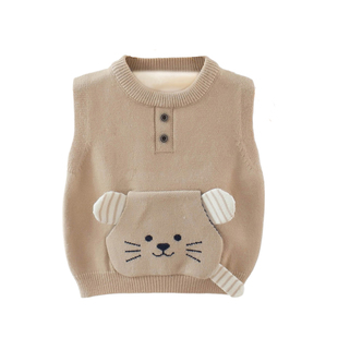 宝宝儿童马甲男童秋冬季加厚加绒外穿毛衣针织背心保暖2025毛线衣