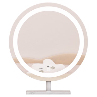 台式智能led化妆镜带灯网红主卧室梳妆台镜子学生宿舍桌面梳妆镜