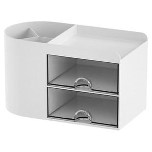 创意透明抽屉大容量笔筒摆件桌面文具整理儿童学生专用收纳盒子办公室多功能文具盒整理收纳盒办公桌面整理盒