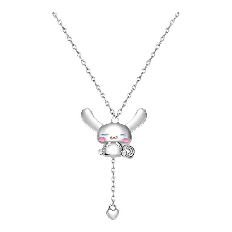 潮色绘x三丽鸥玉桂狗纯银项链女款小众银饰儿童生日圣诞节礼物