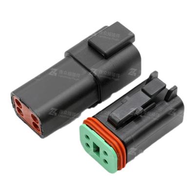 德驰型4孔黑色汽车连接器