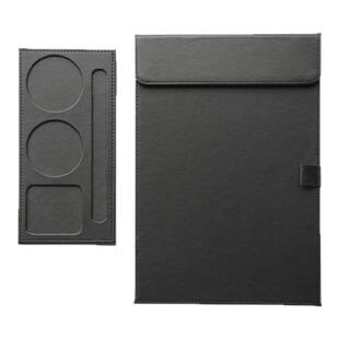 酒店商务a4皮质会议文件夹板办公学生简约垫板便签夹杯托定制logo