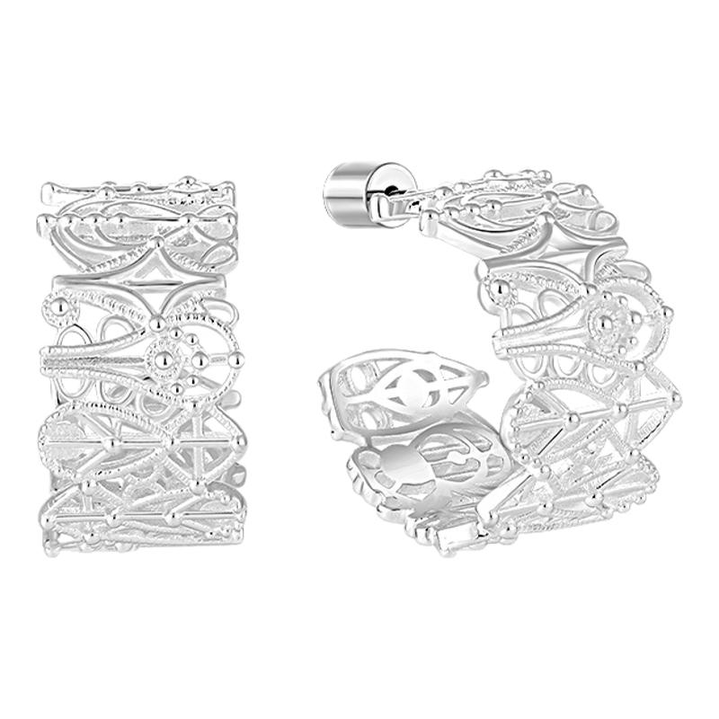 【新品】VEKE「絮夢詩」925銀針耳環(huán)原創(chuàng)設計法式小眾C圈耳釘