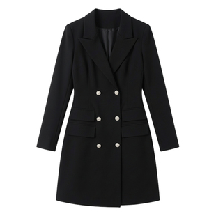 Dress 2021 Autumn Winter Slim Suit Ladies Dresses 双排扣外套